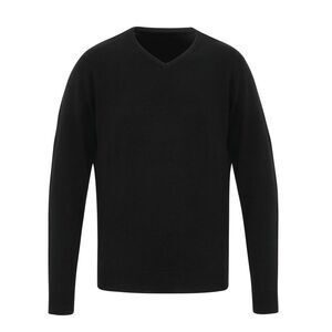 Premier Mens Essential Acrylic V-Neck Sweater / Black